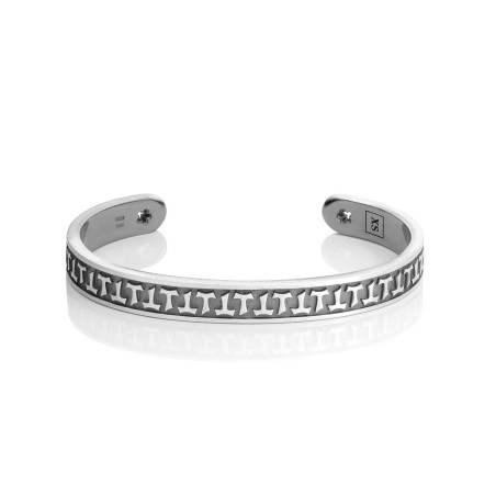 Bracciale bangle rigido collezione Classica croce Tau francescana in argento