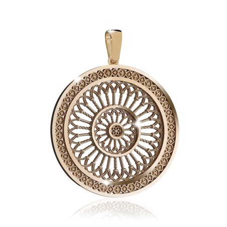 Gold St. Clare's Basilica rosewindow pendant