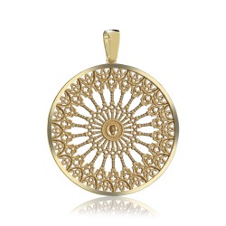Gold Orvieto's rosewindow pendant