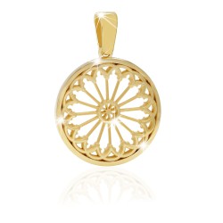 Gold Santa Corona Church Rose of Vicenza rosewindow Pendant