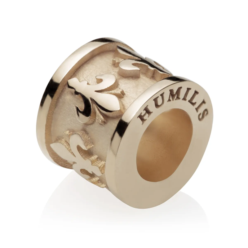 Sterling silver florentine lily charm pendant