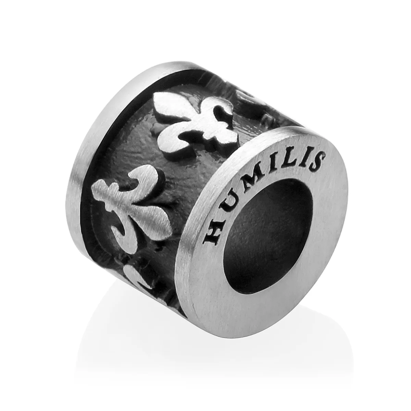 Sterling silver florentine lily charm pendant