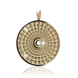 Gold Rome Pantheon round pendant