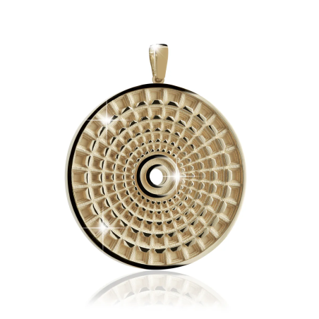 Gold Rome Pantheon round pendant
