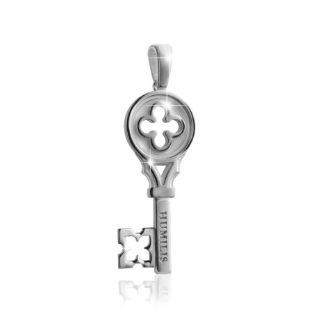 Gold Iter Venice key pendant with Palazzo Ducale's quadrilob flower