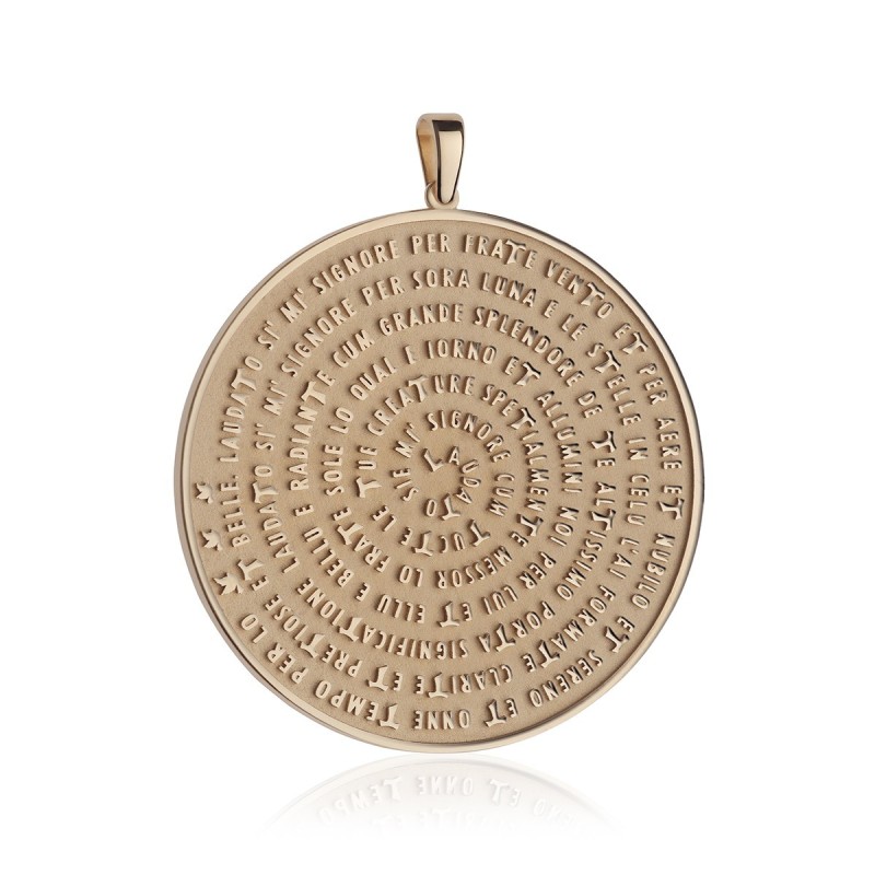 Gold pendant with the Canticle of the creatures of St. Francis