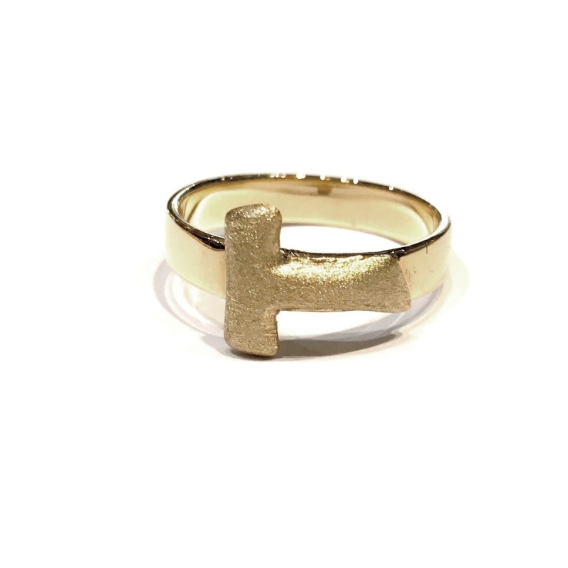 18 kt gold Tau ring