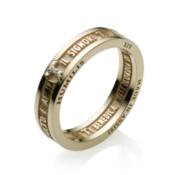 Gold ring Blessing of St. Francis with diamonds