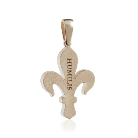 Pendente Iter Firenze giglio fiorentino scavato in argento con zirconi