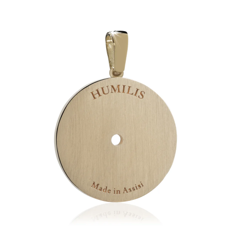 Sterling silver Rome small Pantheon round pendant with zirconia