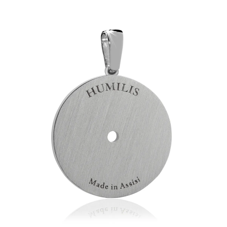 Sterling silver Rome small Pantheon round pendant with zirconia