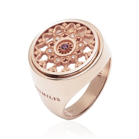 Sterling silver ring Rose Window Florence Cathedral with zirconia