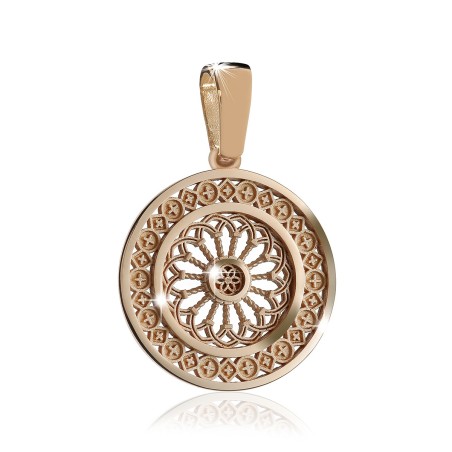 Gold St. Clare's Basilica rosewindow medium pendant