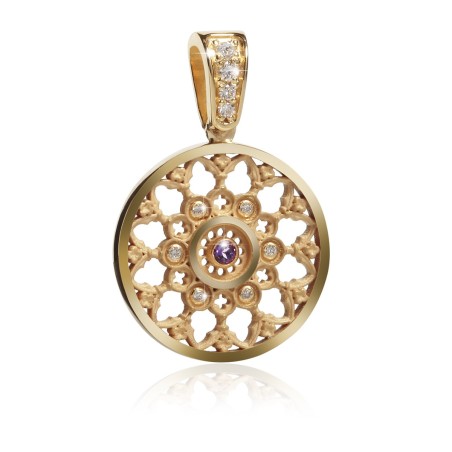 Sterling silver rosewindow Cathedral of Florence small pendant with zirconia
