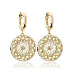Gold medium earrings, depicting the rosewindow of St. Francis Basilica