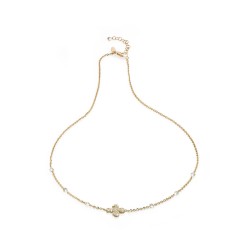 Gold Iter Florence necklace with Florentine lily and diamonds