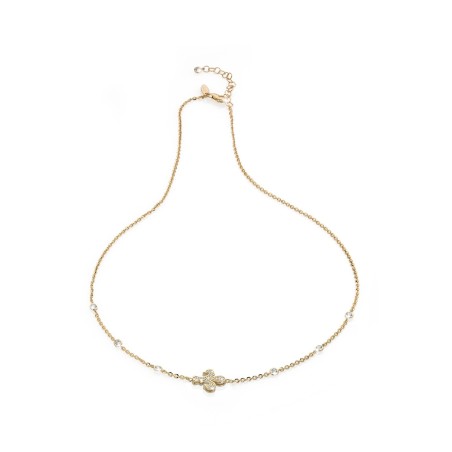 Gold Iter Florence necklace with Florentine lily and diamonds