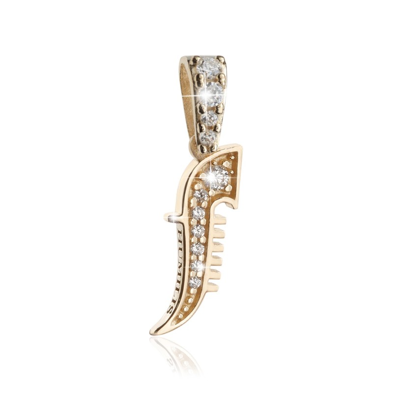 Gold Iter Venice pendant gondola bow ornament with diamonds