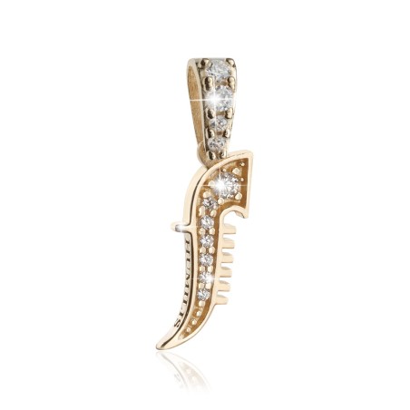 Gold Iter Venice pendant gondola bow ornament with diamonds