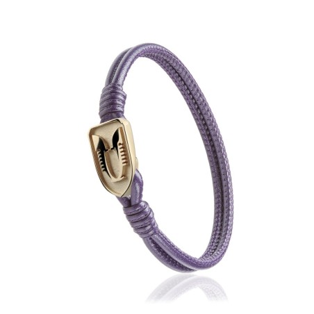 Bracciale Iter Venezia ferri di prua o rostro gondola in pelle viola e argento