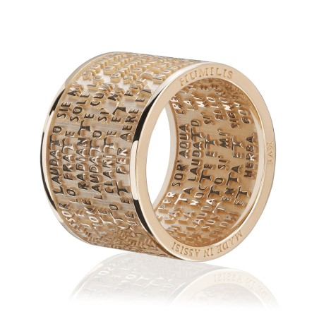 Gold ring with the Canticle of the creatures of St. Francis