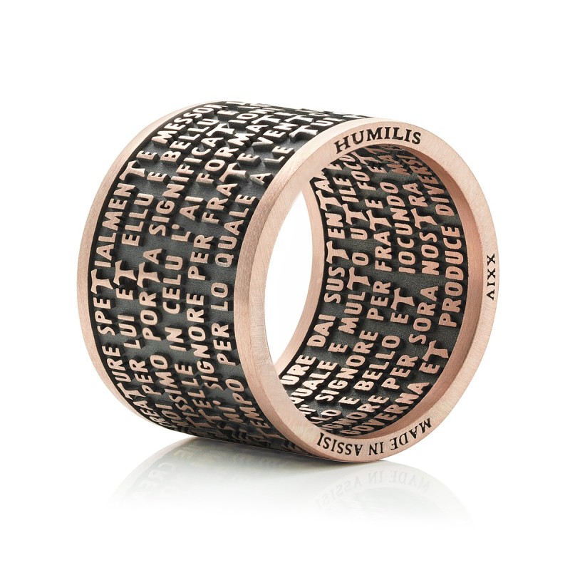 Gold ring with the Canticle of the creatures of St. Francis