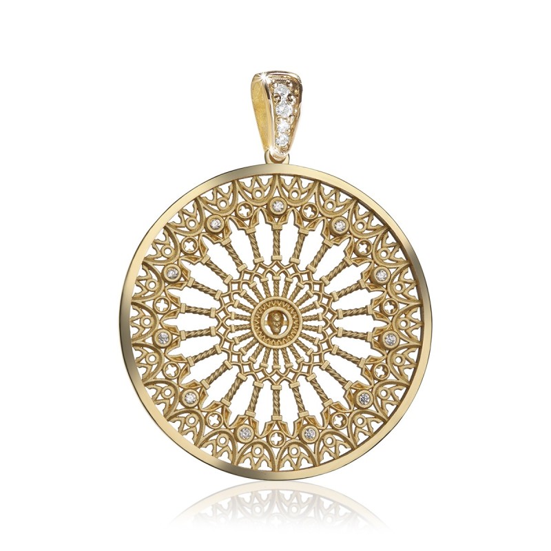 Sterling silver Orvieto's rosewindow pendant with zirconia