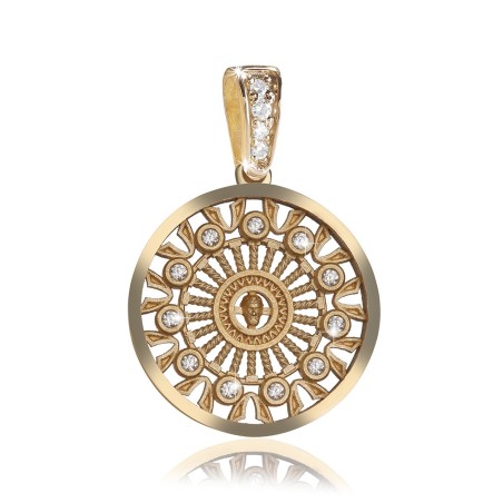 Pendente Rosone piccolo Duomo Orvieto in oro con diamanti