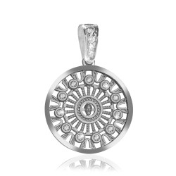 Pendente Rosone piccolo Duomo Orvieto in argento con zirconi