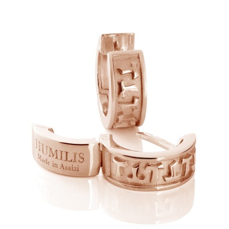 Gold earrings Classic collection with Tau cross