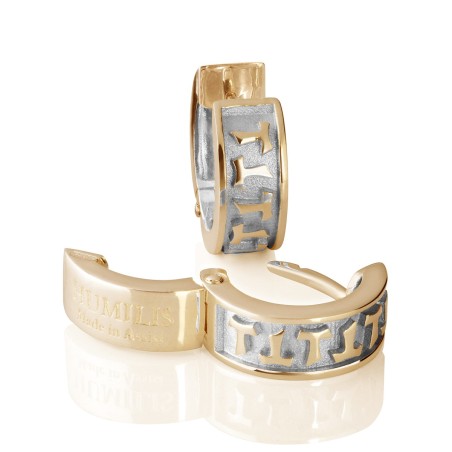 Gold earrings Classic collection with Tau cross