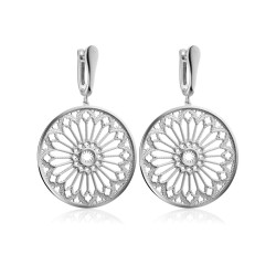 Sterling silver Florence Dome rosewindow collection earrings