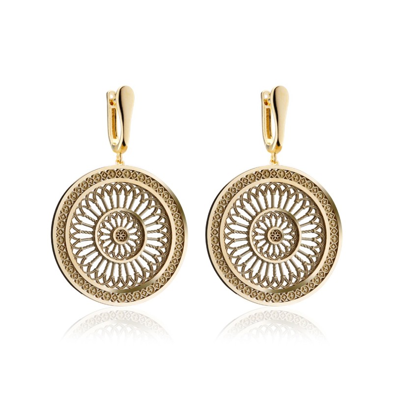 Gold St. Clare rosewindow earrings