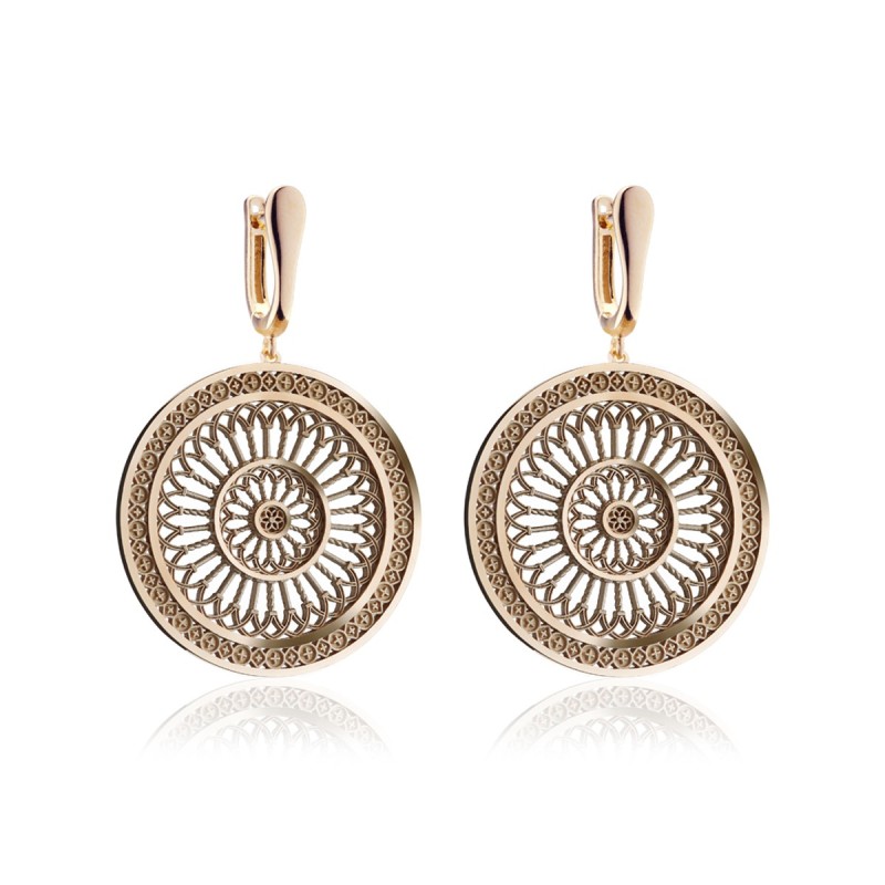 Gold St. Clare rosewindow earrings