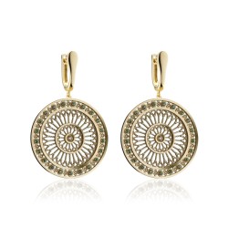 Gold St. Clare rosewindow Canticum collection earrings with stones
