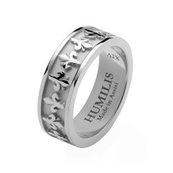 Sterling silver Iter Florence band ring with Florentine lily