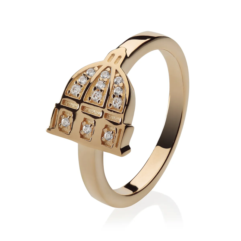 Sterling silver Iter Rome ring St. Peter's Basilica with zirconia