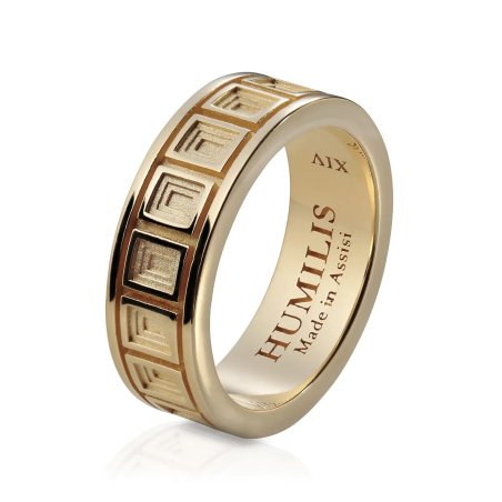 Sterling silver Iter Rome ring band with Pantheon dome coffered