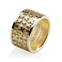 Gold Iter Florence random band ring with Florentine lily