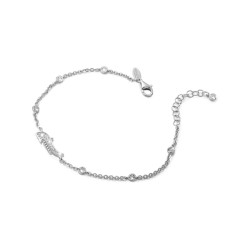 Sterling silver Iter Venice bracelet with gondola bow ornament with zirconia