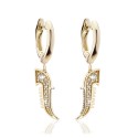 Gold Iter Venice earrings with gondola bow ornament and zirconia
