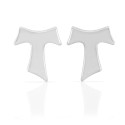 Sterling silver Tau cross earrings