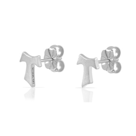 Sterling silver Tau cross earrings