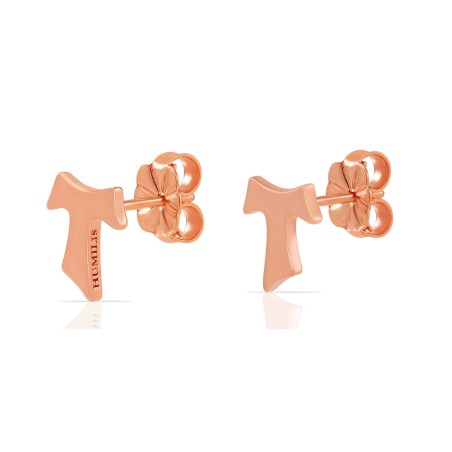 Gold Tau cross earrings