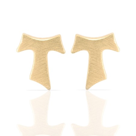 Gold Tau cross earrings