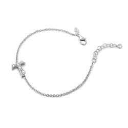 Bracciale Segno Tau Francescano in argento e zirconi