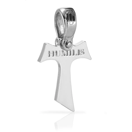 Croce Segno Tau francescano in argento