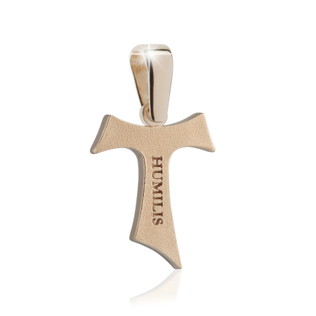 Sterling silver Franciscan Tau Sign Cross with high and low relief