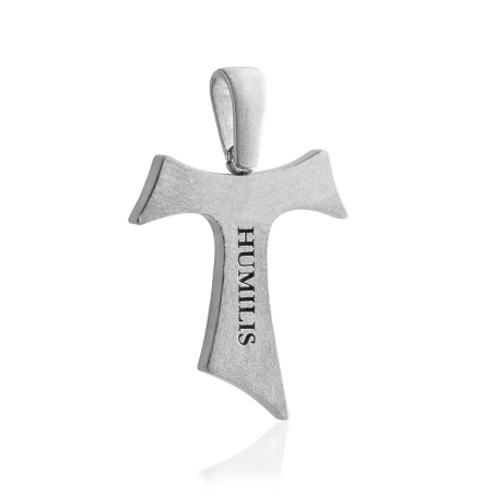 Sterling silver Franciscan Tau Sign Cross with high and low relief