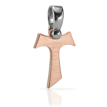 Croce Segno Tau francescano in oro